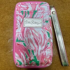 Lilly Pulitzer wristlet wallet Pink Flamingo